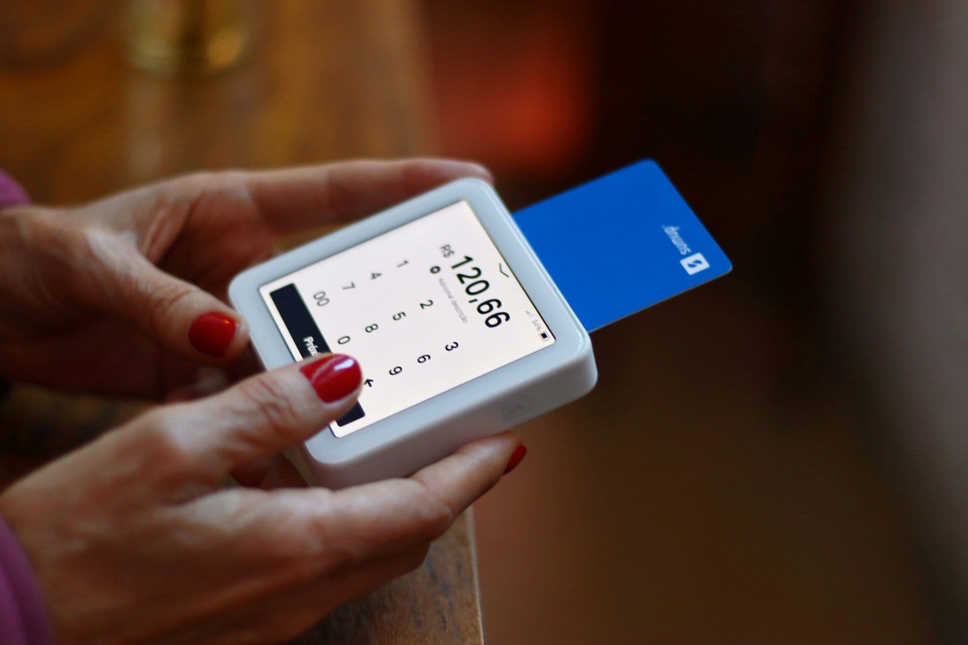 Square POS reader at boutique register